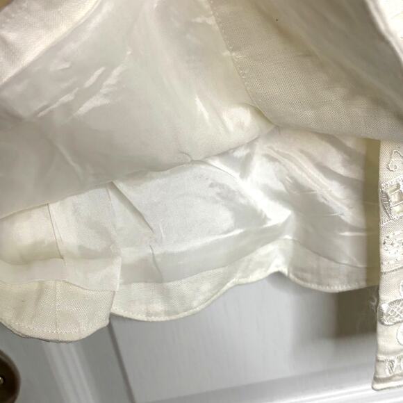 NEW Wms 8 White Linen Blazer Lace Embroidered Formal Elegant Party Easter - Picture 14 of 16